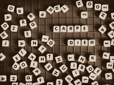 assorted counters with word carpe diem featured