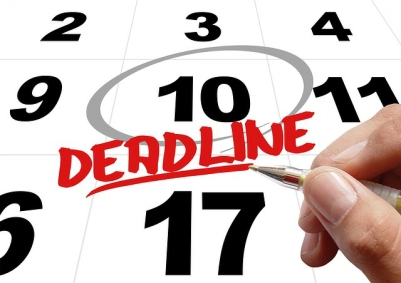 numbers and the word deadline