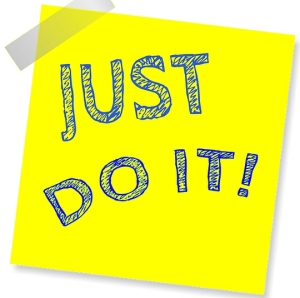 yellow paper with the words just do it written on it