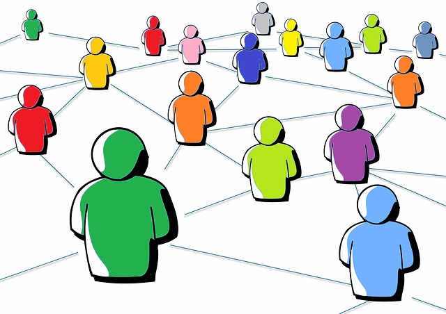network of multi-coloured figures