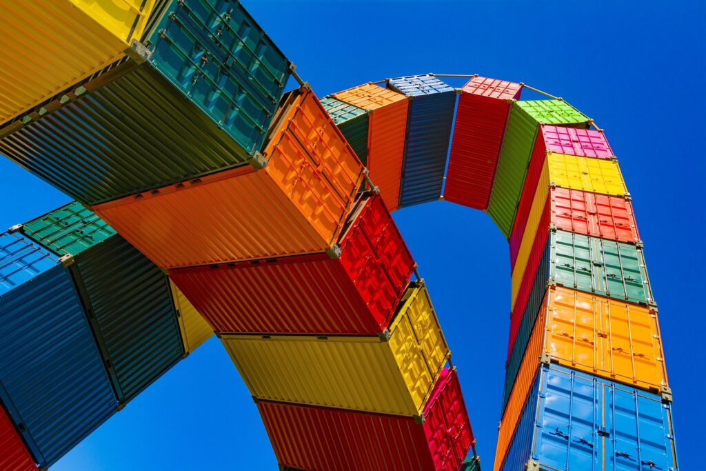 multi-coloured storage boxes