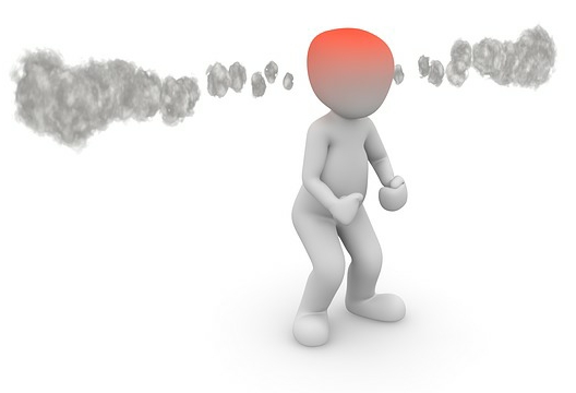 frustrated cartoon person with steam coming out their ears