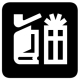 black and white icon of amazon products en route to customer