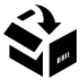 black and white icon of free shipping of goods by amazon