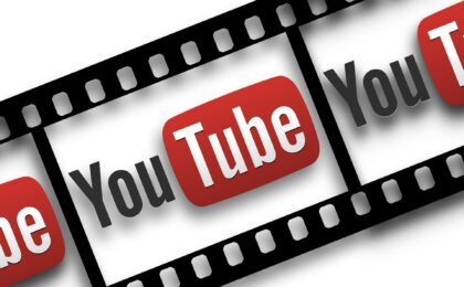 youtube logo on film strip