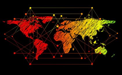 world map connecting countries