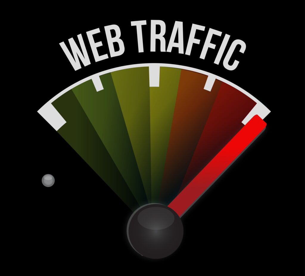 web traffic gauge displaying red