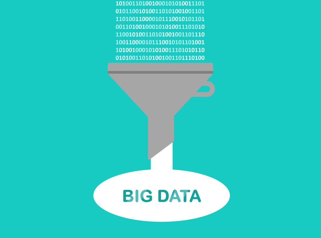sales funnel with the word big data at the bottom