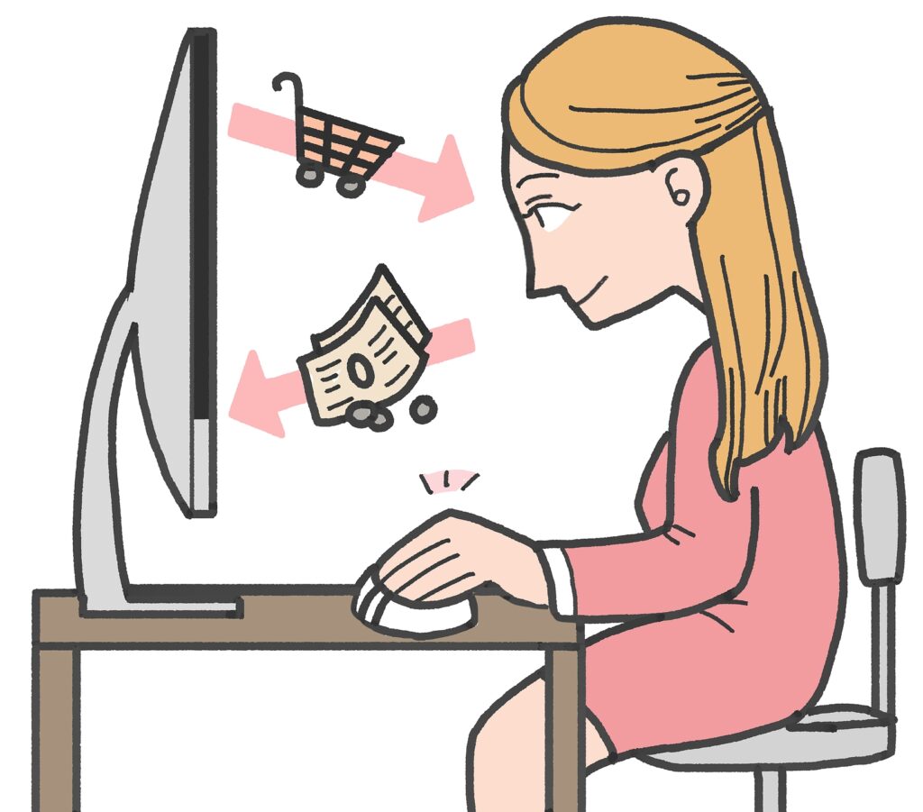 cartoon girl on computer reading how to take advantage of niche markets