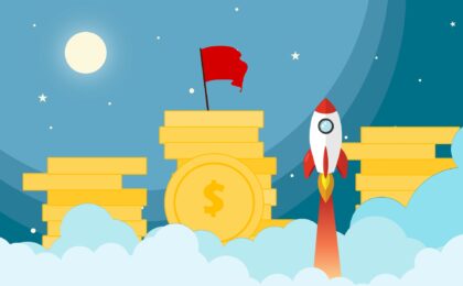 illustration of a rocket blasting off. Featured image of 3 simple strategies to boost your profits blog post.