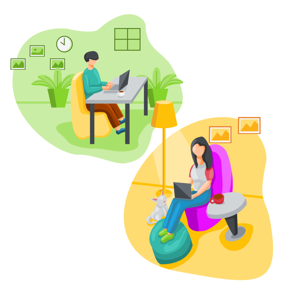 Graphic of two bloggers on their computers reading how to grow your audience with blog tours blog.