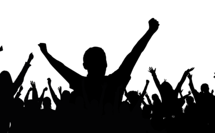 3 Ideas to Improve Your Audience Engagement featured image. Silhouette of engaged audience.
